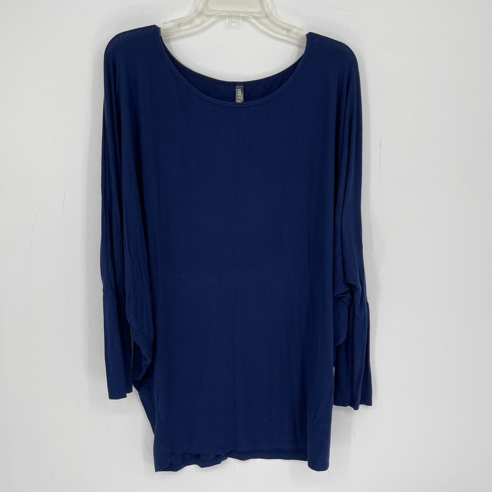 Lock & Love Women's Blue Modal Blend Batwing Dolman Sleeve Tunic Top Size XXL